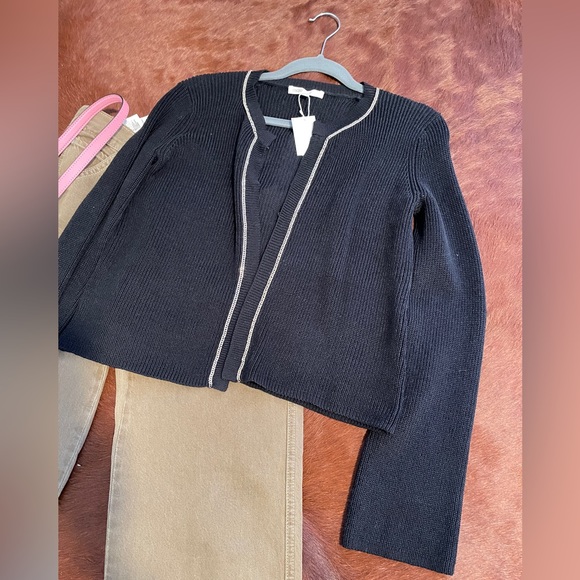 NWT maje women knit cardigan black gold size 2 - Picture 3 of 16
